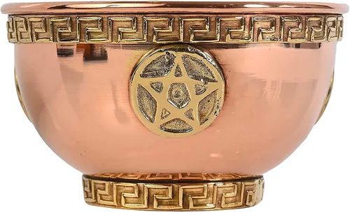 Miniatura 3 de Flower of Life - Cuenco de cobre de 3 pulgadas, ideal para uso en altar y ritual, quemador de incienso, cuenco para manchas, decoración - New Age