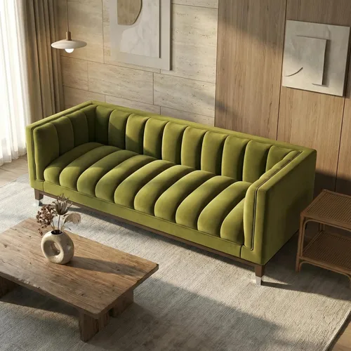 Miniatura 13 de Sofá curvado compacto de 69 pulgadas para espacios pequeños y apartamentos, sofá boucle de estilo japonés, sofá minimalista de 2 plazas con marco