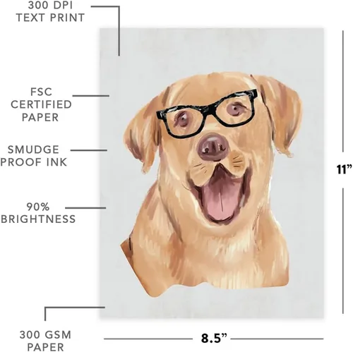 Miniatura 54 de Andaz Press Póster impreso para pared de perro, 8.5 x 11 pulgadas, Bulldog inglés con gafas negras, 1 paquete, regalo de cumpleaños de Navidad, sin