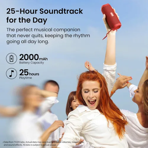 Miniatura 3 de TOZO Altavoz Bluetooth PA2 con controladores duales y diafragmas de graves duales, sonido estéreo fuerte de graves profundos, tiempo de reproducción