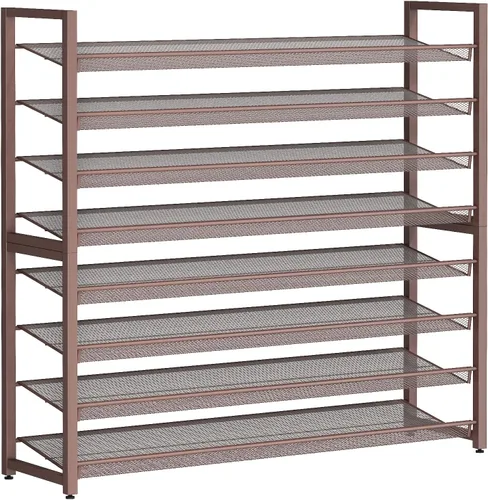Miniatura 10 de Zapatero de metal, organizador de zapatos grande de 8 niveles, zapatero vertical de metal resistente de 4 niveles apilable para almacenamiento