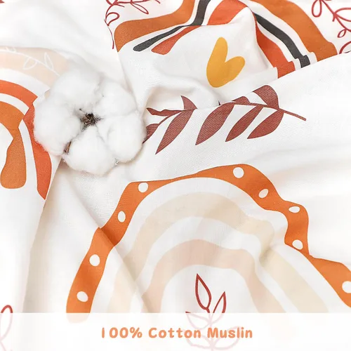 Miniatura 2 de Pea Pod Juego de ropa de cama de muselina para niños pequeños arcoíris de 3 piezas - Ropa de cama suave y transpirable para cuna con sábana