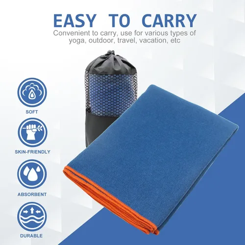 Miniatura 7 de Eunzel Paquete de 2 Toallas de Yoga Caliente con Punto de Agarre, Toalla de Tapete de Yoga Antideslizante Absorbente de Sudor para Yoga Caliente