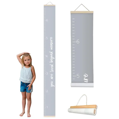 Miniatura 6 de Morxy Tabla de Crecimiento de Lona para Niños - Decoración de Pared Unisex para Habitación de Niños - Tabla de Medición de Altura - Cinta de Pared