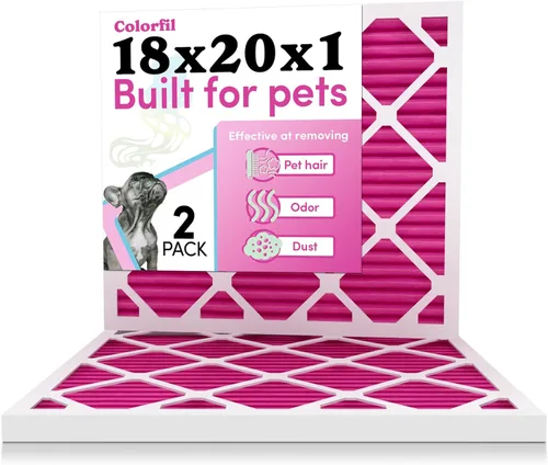 Miniatura 16 de Colorfil - Filtro de aire de 18 x 18 x 1 pulgadas, filtros que cambian de color para olores de gatos y perros, filtro de aire acondicionado MERV 8