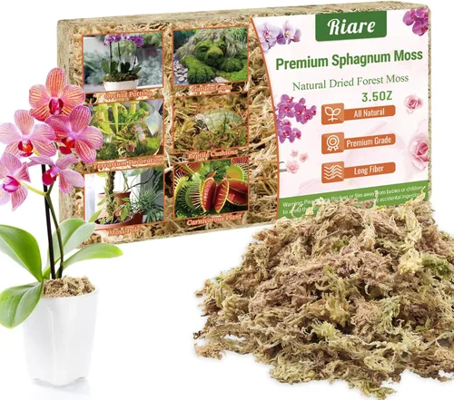 Miniatura 9 de Riare 1.1 libras de musgo esfagnum de alta calidad, plantas de turba de esfagnum largo natural, secado con musgo, plantas carnívoras mezcla