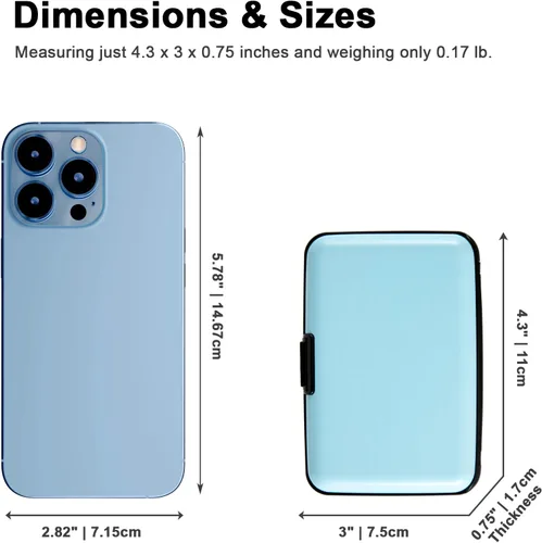 Miniatura 65 de Soporte para tarjetas de crédito, cartera metálica con bloqueo RFID para tarjetas de identificación para mujeres y hombres, funda rígida de aluminio