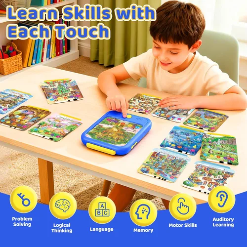 Miniatura 4 de Tableta de aprendizaje bilingüe para niños, juguetes educativos Montessori de aprendizaje para niños de 2 a 5 años, con más de 2000 palabras