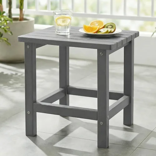 Miniatura 27 de PASAMIC Mesa auxiliar plegable para exteriores, mesa auxiliar de polietileno de alta densidad para exteriores, mesa de patio para todo tipo de clima