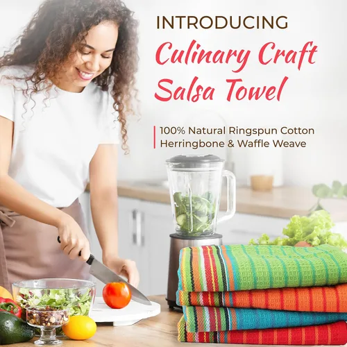 Miniatura 2 de THREAD SPREAD - Toallas de cocina 100% algodón, toallas de salsa, juego de 4 (16x28 pulgadas), paño de cocina multiusos para secar, restaurante
