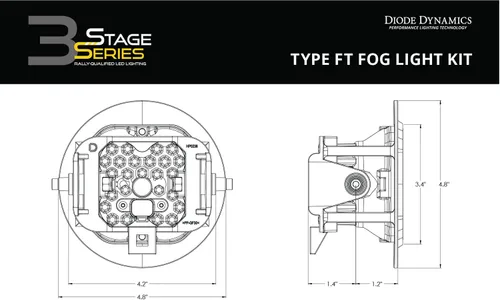 Miniatura 8 de Diode Dynamics Kit de luces antiniebla SS3 SAE/DOT tipo FT compatible con Ford, F150, Toyota, Tacoma/Tundra/Sequoia/Viper, blanco SAE Fog Max