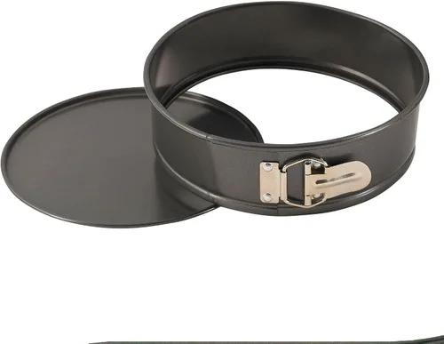 WINCO Molde desmontable con fondo desmontable, 9 pulgadas, acero aluminizado, negro
