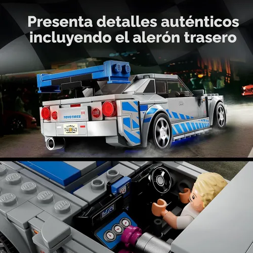 Miniatura 4 de LEGO Speed Champions 2 Fast 2 Furious Nissan Skyline GT-R (R34) 76917 - kit de construcción de autos de carreras, coleccionable con minifigura