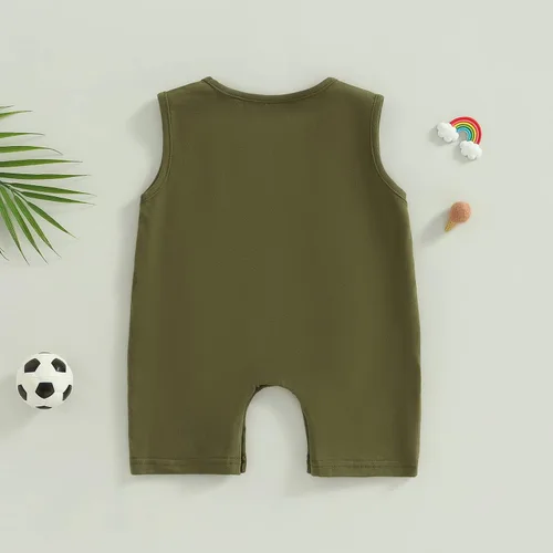 Miniatura 140 de Mameluco unisex de manga corta para bebé recién nacido, con botones, de una pieza, ropa de color sólido