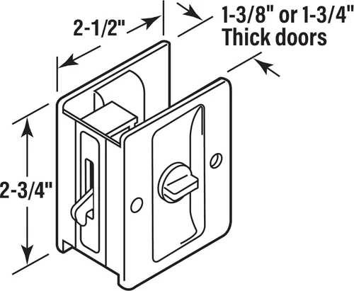 Miniatura 2 de Prime-Line N 7319 Cerradura de privacidad para puerta de bolsillo con tirador, reemplaza las cerraduras de bolsillo viejas o dañadas rápida y bronce