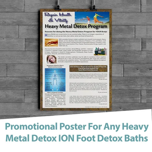 Miniatura 8 de Better Health Company Heavy Metal Detox 11 X 17 pulgadas laminado cartel promocional para promover cualquier baño de desintoxicación de pies