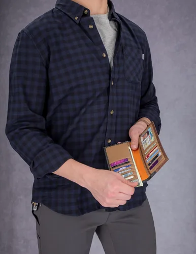 Miniatura 5 de Timberland PRO Cartera larga de cuero para hombre con RFID