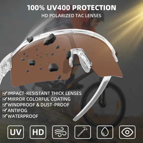 Miniatura 3 de Gafas de sol deportivas para hombres y mujeres irrompibles con protección UV400, gafas de béisbol para correr, ciclismo