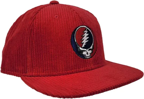Miniatura 4 de Ripple Junction Grateful Dead Steal Your Face - Sombrero plano de pana roja para adultos