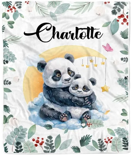 Miniatura 6 de Manta de bebé safari personalizada con nombre personalizado para niñas, hija recién nacida, nieta, sobrina, cumpleaños, manta de forro polar