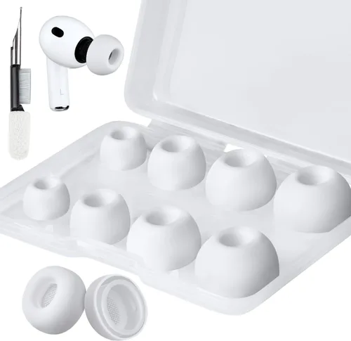 SOULWIT 5 pares de almohadillas de silicona para AirPods Pro 3 (3ª generación 2025), almohadillas de repuesto Pro3 con kit de limpieza Blanco