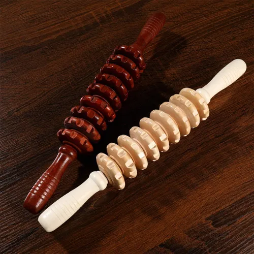 Miniatura 4 de Rodillo masajeador de madera, masaje de mano, punto gatillo, masajeador manual de palo muscular