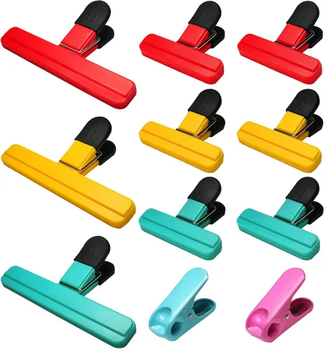 Miniatura 8 de Paquete de 11 clips para bolsas de alimentos para paquetes de alimentos, bolsas de almacenamiento de papas fritas, resistentes para aperitivos, 6