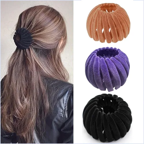 3 piezas de accesorios para el cabello para mujer, pinza mágica de nido de pájaro, pinza para moño Color-05