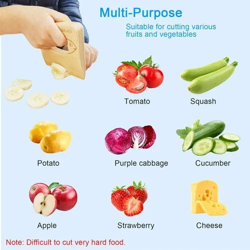 Miniatura 4 de LUOLAO Cuchillo de madera para niños para cocinar y cortar frutas de verduras de forma segura, herramientas de cocina para niños, regalos de Navidad