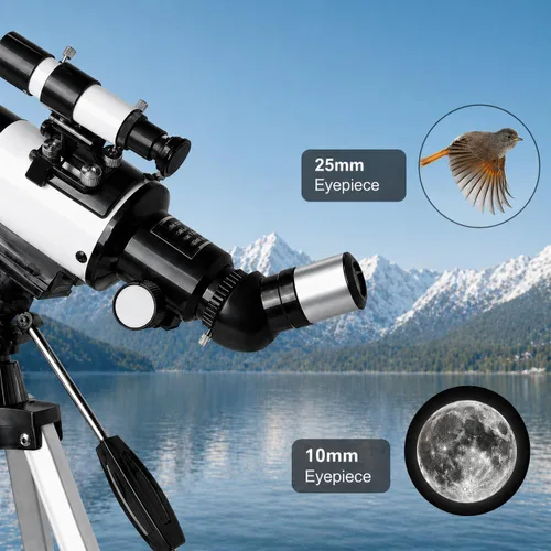 Miniatura 5 de Telescopio para niños y adultos – Telescopio refractor portátil para astronomía con apertura de 70 mm y longitud focal de 500 mm, montura