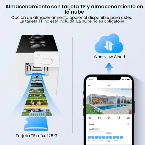 Miniatura 6 de wansview Cámaras de seguridad inalámbricas para exteriores, 2K WiFi 6, cámara solar inalámbrica para exteriores para seguridad en el hogar