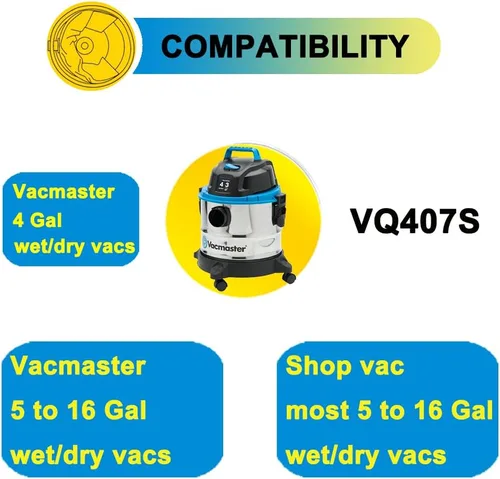Miniatura 2 de SpaceTent Paquete de 3 filtros de espuma VFF51 para aspiradoras Vacmaster de 5 a 16 galones, se adaptan a la mayoría de aspiradoras Shop-Vac de 5 a