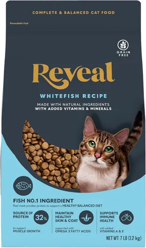 Miniatura 9 de Reveal Alimento seco natural para gatos, alto en proteínas, sin granos, con vitaminas y minerales añadidos, nutrición completa y equilibrada