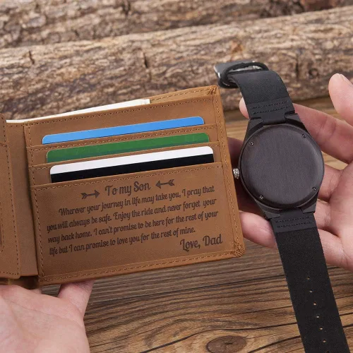 Miniatura 3 de 2win Cartera para hombre con grabado para mamá hijo cartera reloj personalizado reloj especial de aniversario para marido hijo novio papá