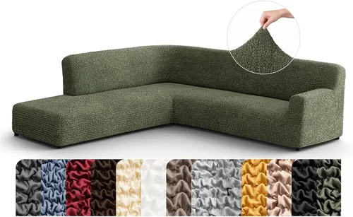 Miniatura 48 de PAULATO BY GA.I.CO. Funda de sofá modular, funda para sofá chaise longue en forma de L, fundas lavables para sofá esquinero, funda elástica de Gris