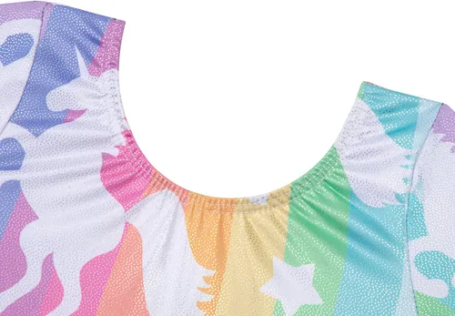 Miniatura 112 de EQSJIU Leotardo de baile de manga larga para niñas, vestido de ballet brillante con copo de nieve, tutú con falda tutú para niñas