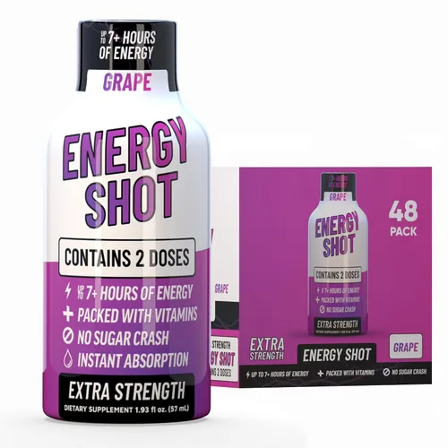 Miniatura 17 de Blue Raspberry Extra Strength Energy Shot 12 unidades – 260 mg de cafeína natural B12 B6 – Apoyo de energía y enfoque – 2 porciones sin azúcar Té