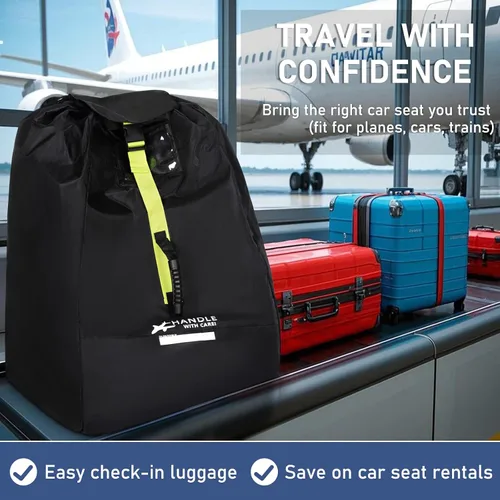 Miniatura 5 de Bolsa de viaje para asiento de automóvil para avión, se adapta a asientos de automóvil infantiles, asientos convertibles, asientos elevadores, bases