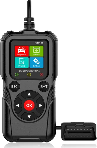 Escáner OBD2 con probador de batería, lector de códigos de automóvil para comprobar la luz del motor, datos en vivo, voltaje y vida de la batería,