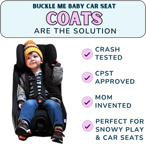 Miniatura 5 de Buckle Me Baby Coats Chaqueta de invierno de asiento de coche más seguro de cierre rápido para niño o niña, como se ve en Shark Tank
