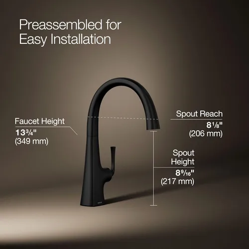 Miniatura 3 de Kohler 22065-BL Graze Bar grifo del fregadero con caño oscilante