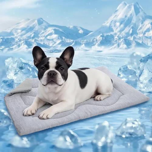 Miniatura 12 de Queenmore Tapete refrescante grande para perros, cama plana portátil para mascotas para perros y gatos, tapete antideslizante para dormir para Azul