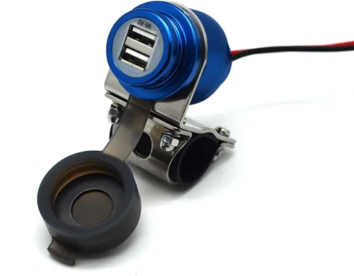 Miniatura 12 de Cliff Top Cargador USB para motocicleta, impermeable, doble puerto USB 4A, 20 W, aluminio, con interruptor de alimentación magnético, resistente