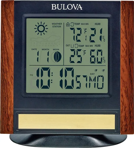 Miniatura 2 de Bulova Forecaster B1708 - Reloj de mesa versátil, marrón y negro