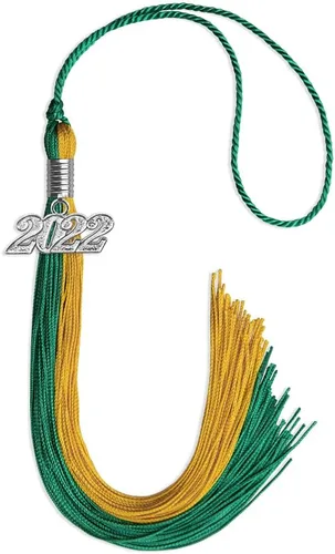 Miniatura 198 de Endea Graduation Borla de doble color con gota de fecha plateada (negro/oro antiguo, 2025)