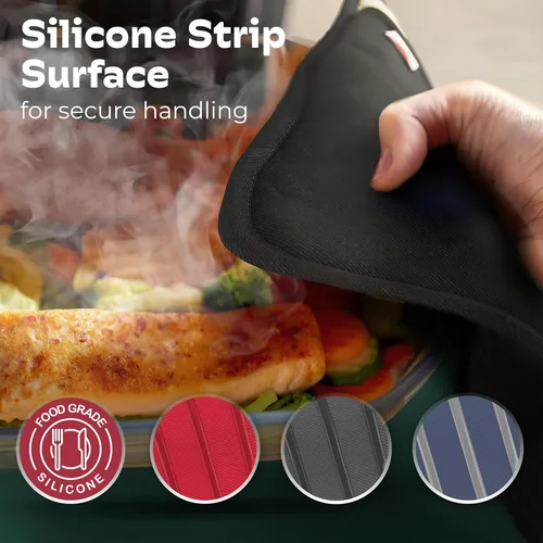 Miniatura 5 de Juego de 2 soportes de silicona para ollas - Juego de 2 negros - 10 x 3 - Resistente al calor hasta 536 F / 280 C protectores de cocina