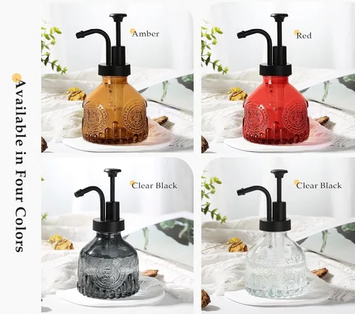 Miniatura 4 de Dispensador de jabón de vidrio ámbar, dispensador pequeño de jabón de manos para baño, botella de jabón líquido y loción con bomba, dispensador