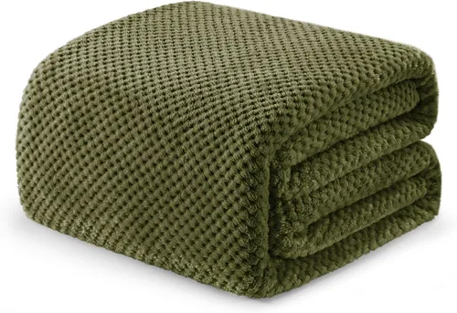 Miniatura 79 de Exclusivo Mezcla - Manta de vellón extragrande para sofá o cama, mantas supersuaves y cálidas con textura de gofre, acogedora, mullida y ligera Azul