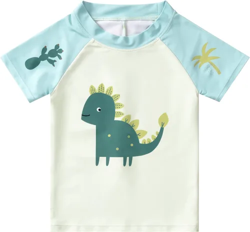 Miniatura 2 de Conjunto de traje de baño de 3 piezas para niños pequeños y bebés, protector de erupción, gorro y traje de baño con protección solar UPF 50+