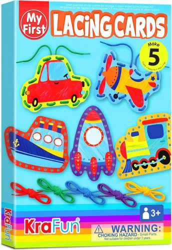 Miniatura 11 de KRAFUN My First - Tarjetas de cordones para niñas de 3 años en adelante, 10 proyectos holográficos de princesa unicornio de artes y manualidades